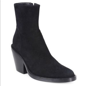 Ann Demuelemeester Suede Side Zip Ankle Boot